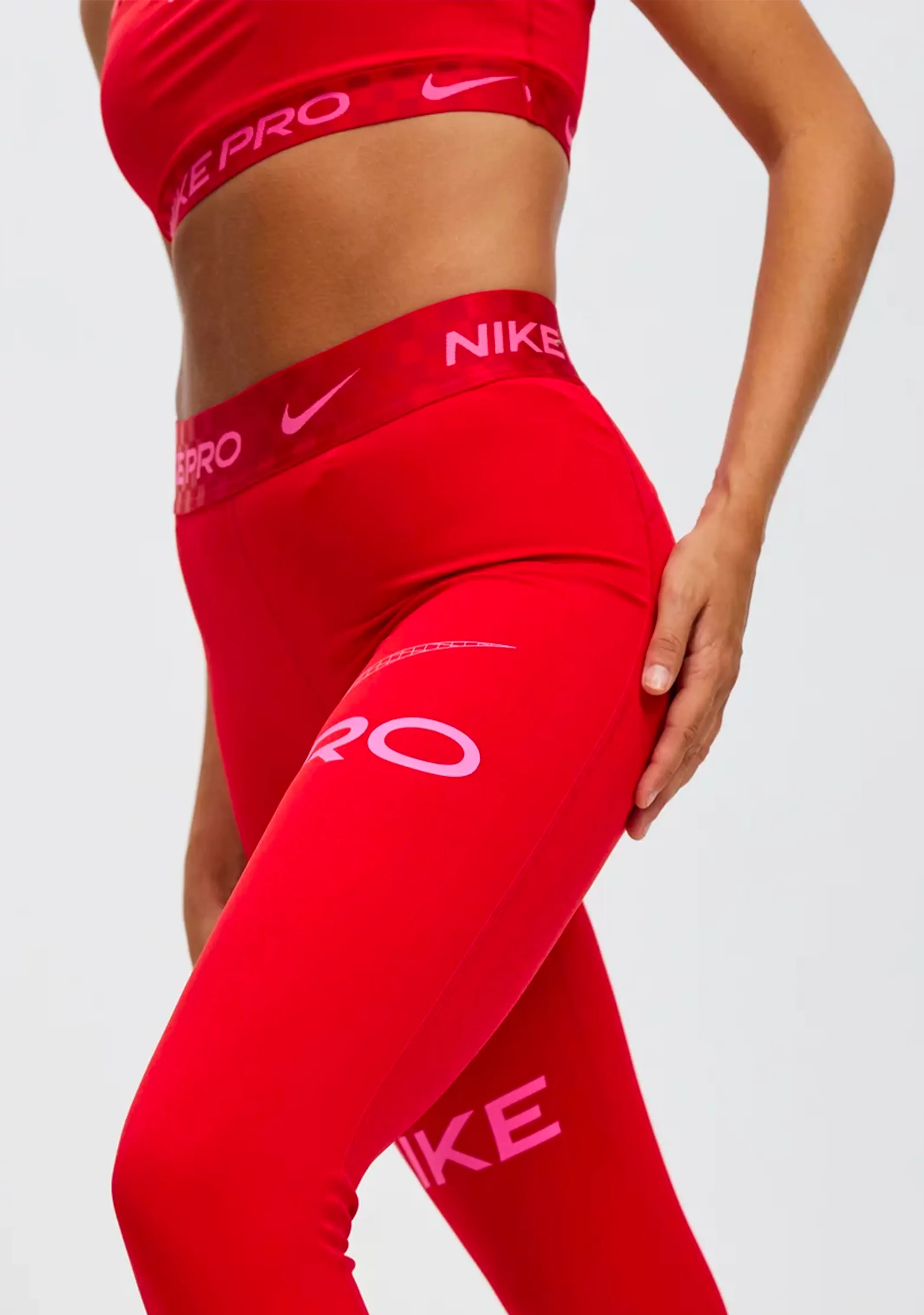 Nike Pro Women's Mid-Rise Full-Length Graphic Training Leggings <BR> DX0080 657