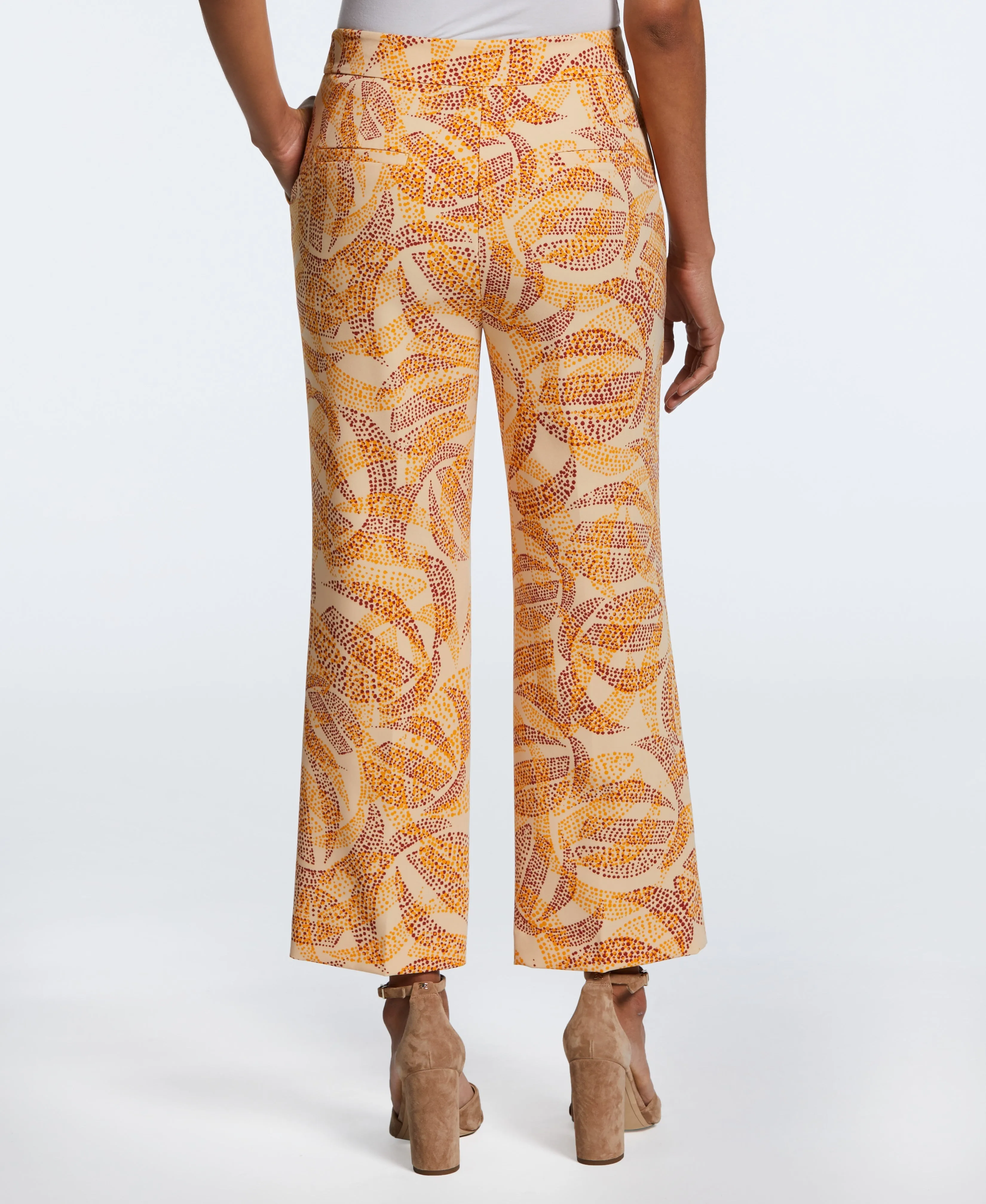 Petite Batik Print Cropped Culotte Pant