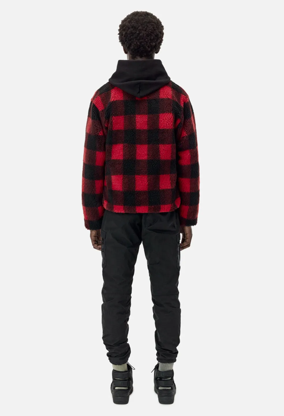 Polar Fleece Full Zip / Red X Black Buffalo Check