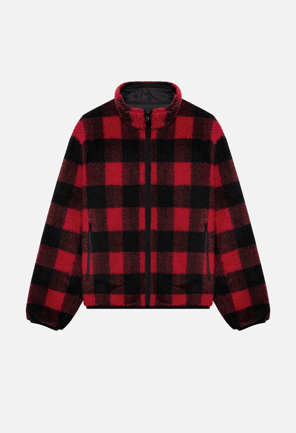 Polar Fleece Full Zip / Red X Black Buffalo Check