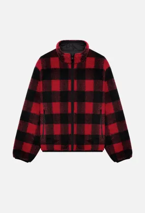 Polar Fleece Full Zip / Red X Black Buffalo Check