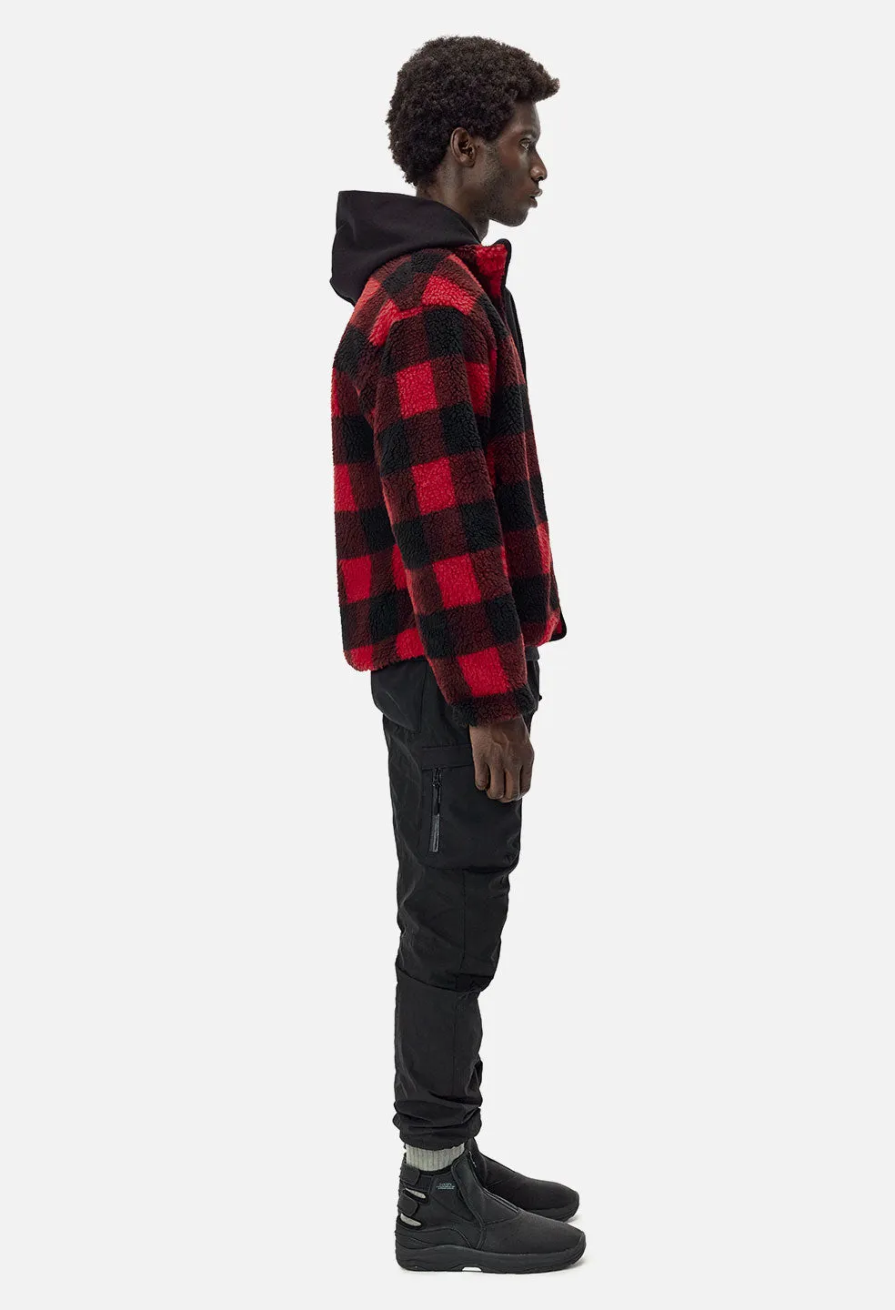 Polar Fleece Full Zip / Red X Black Buffalo Check