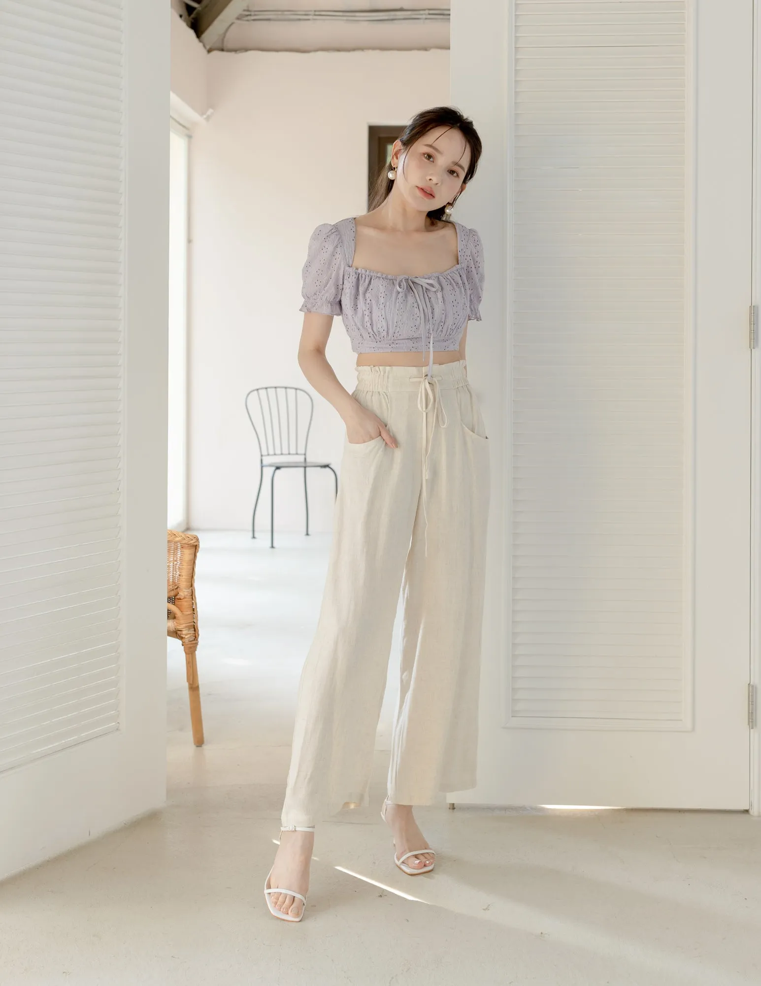 Regina Linen Pants in Khaki