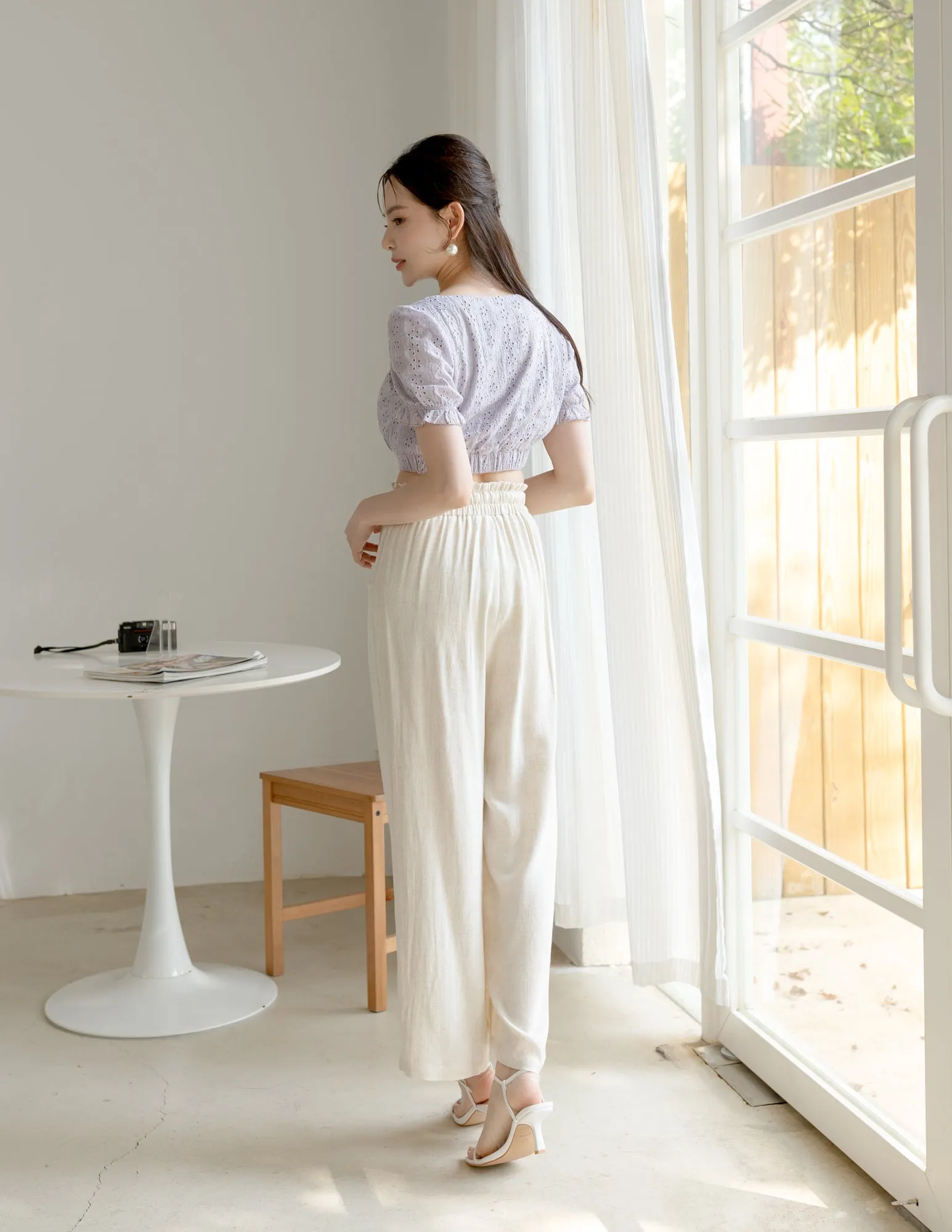 Regina Linen Pants in Khaki