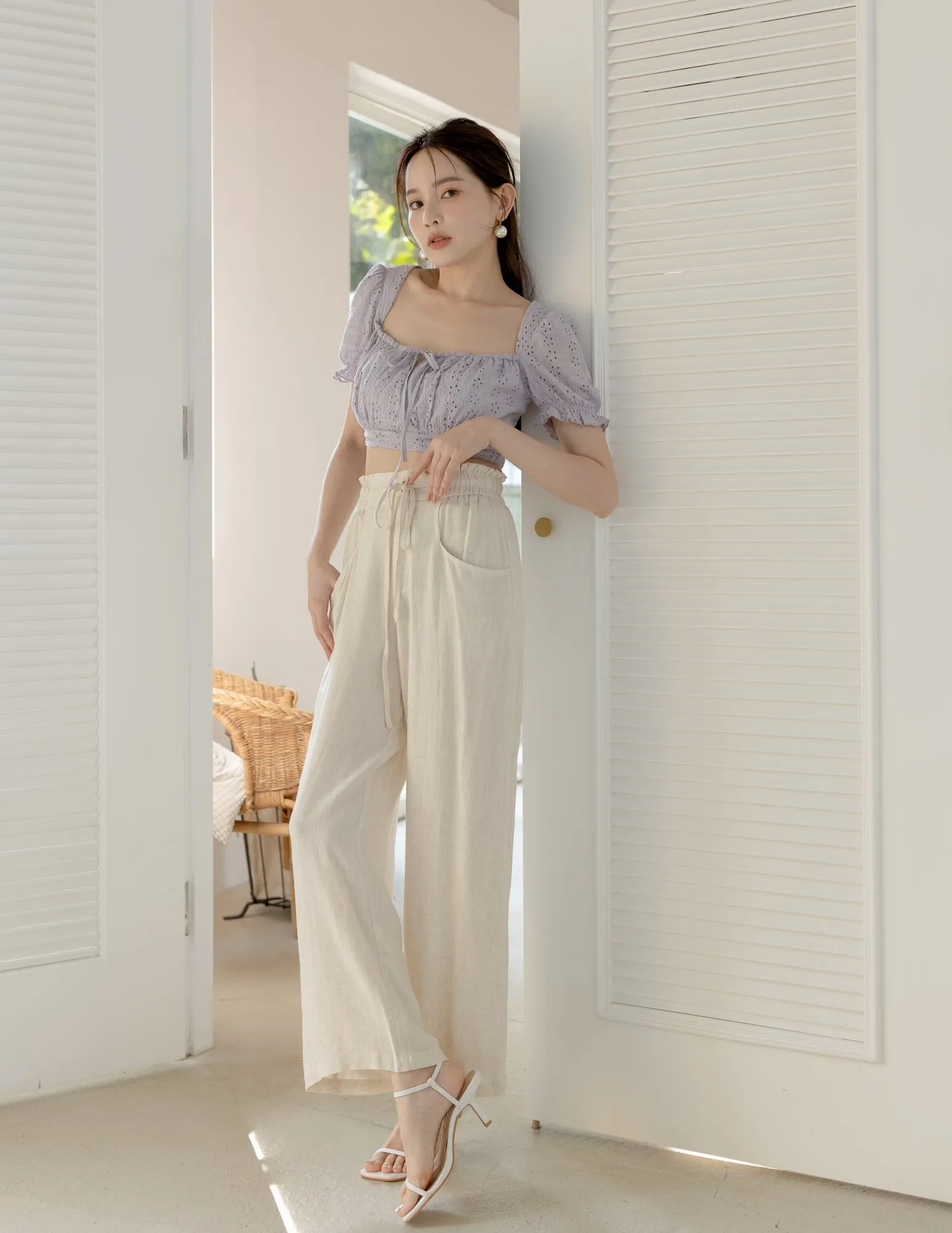 Regina Linen Pants in Khaki