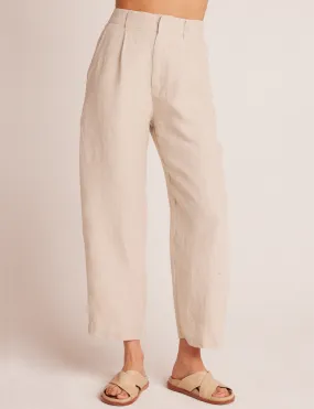 Relaxed Pleat Front Linen Trouser, Sand