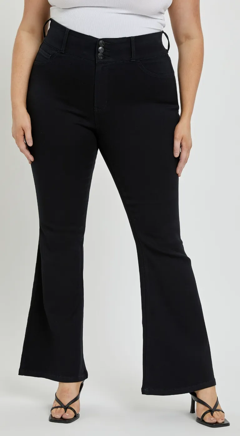 Ronny High Rise Flare in Black