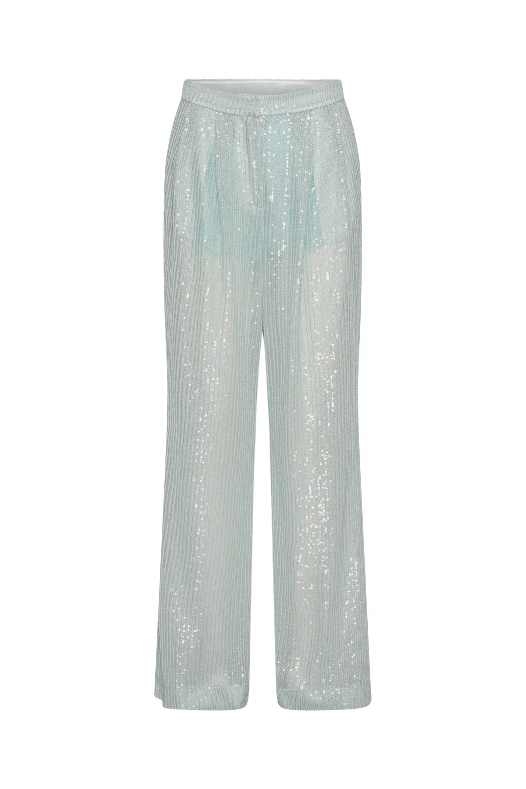 Rotate - Sequins Low Waist Pants - Wan Blue