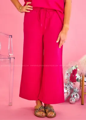 Serendipity Textured Pants - Barbie Pink