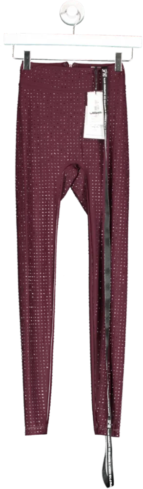 SLA the label Red Nola Dimante Leggings In Plum UK XXXS