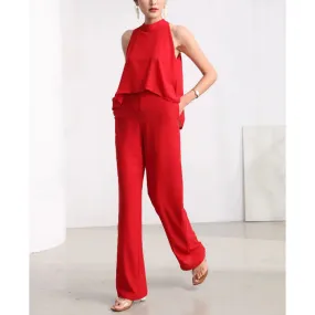 Sleeveless Tops Wide Leg Pants Set