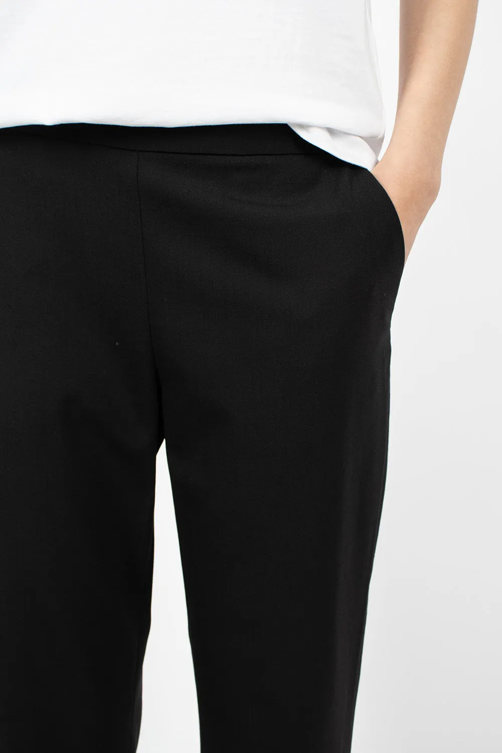 Slim Pull On Pants Black