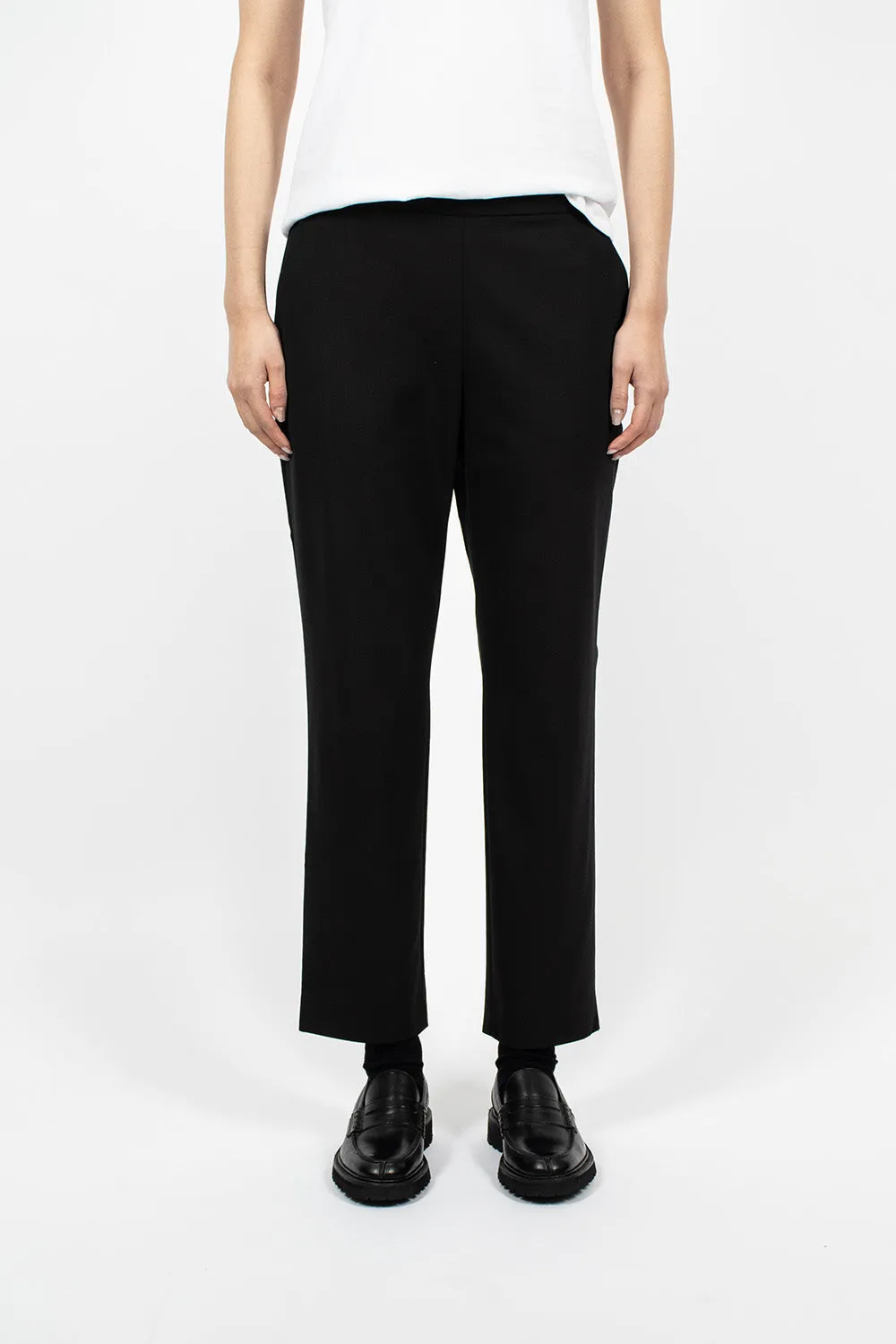 Slim Pull On Pants Black