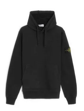 Stone Island Garment Dyed Hooded Sweatshirt Black