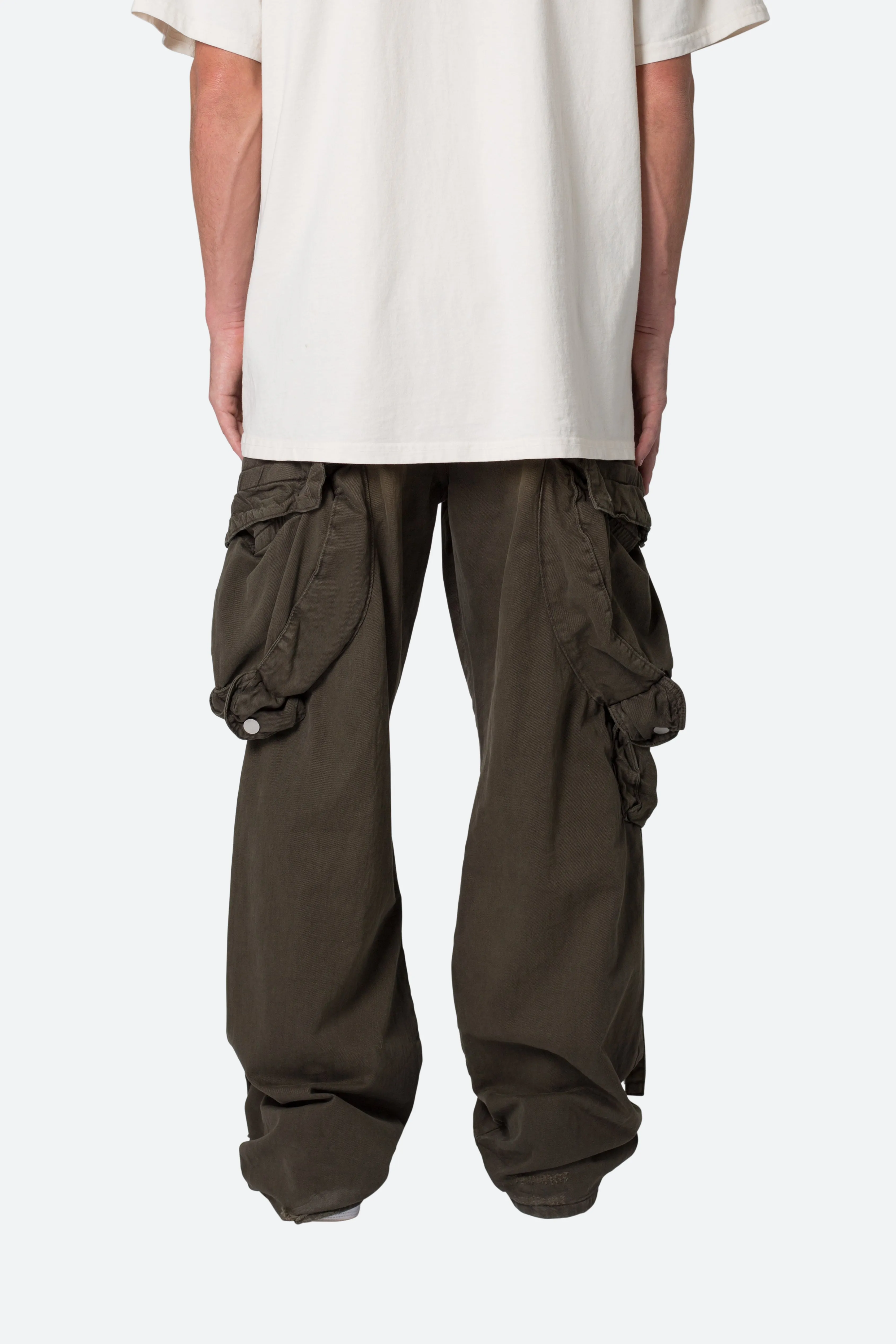 Strapped Multi Cargo Pants - Brown