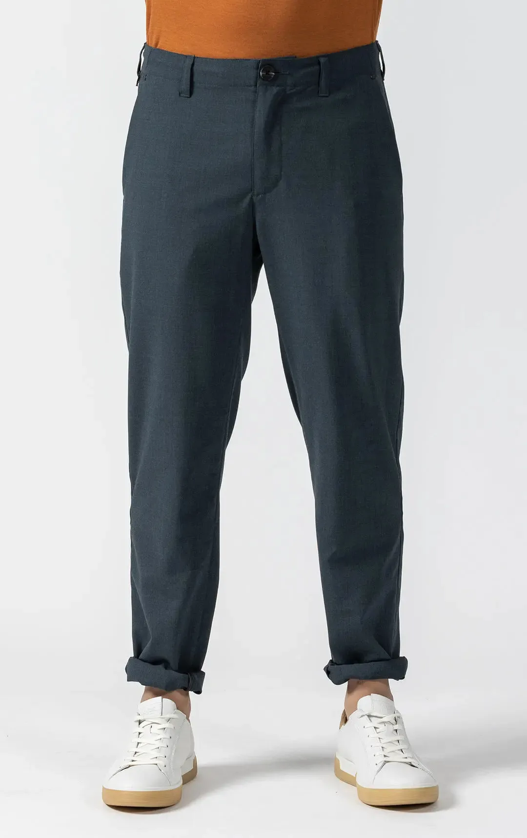 TAPERED SUMMER WOOL BLEND PANTS