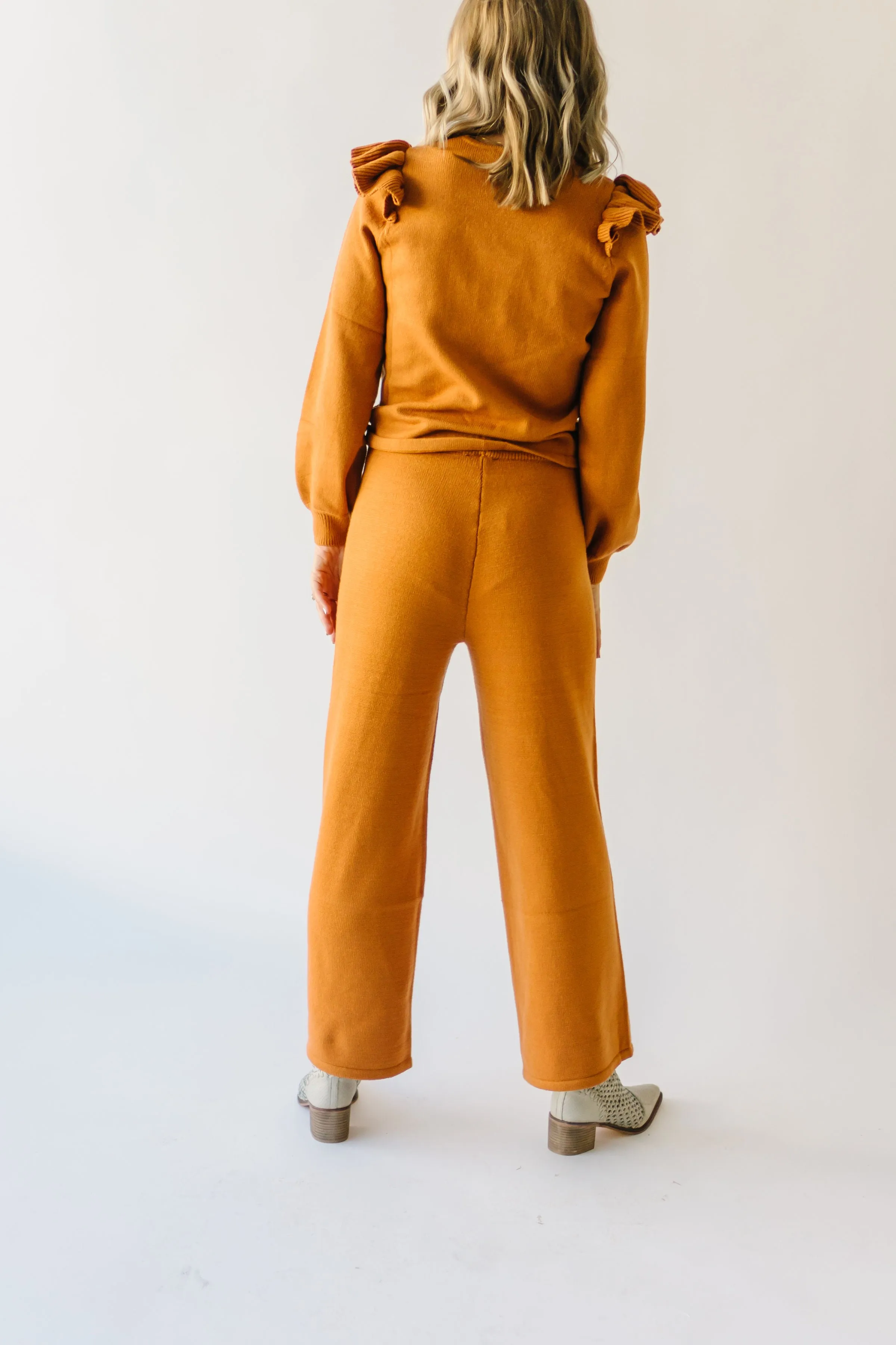 The Puth Straight Leg Sweater Pant in Rust