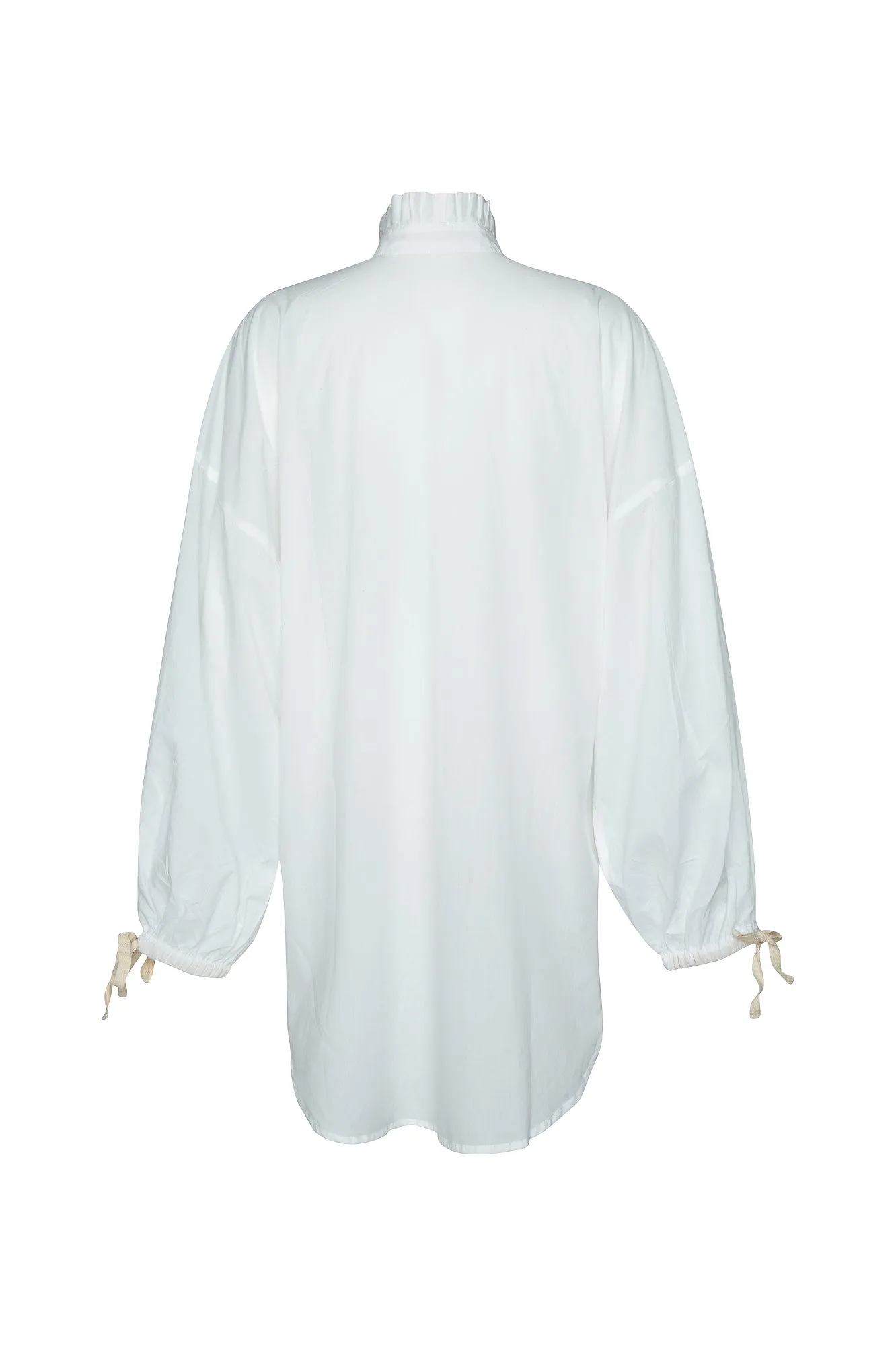 THE TUXEDO SHIRT/DRESS  - GHOST WHITE