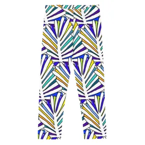 White Leaf All-Over Kid's Leggings