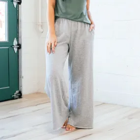 Wide Leg Lounge Pants - Heather Gray