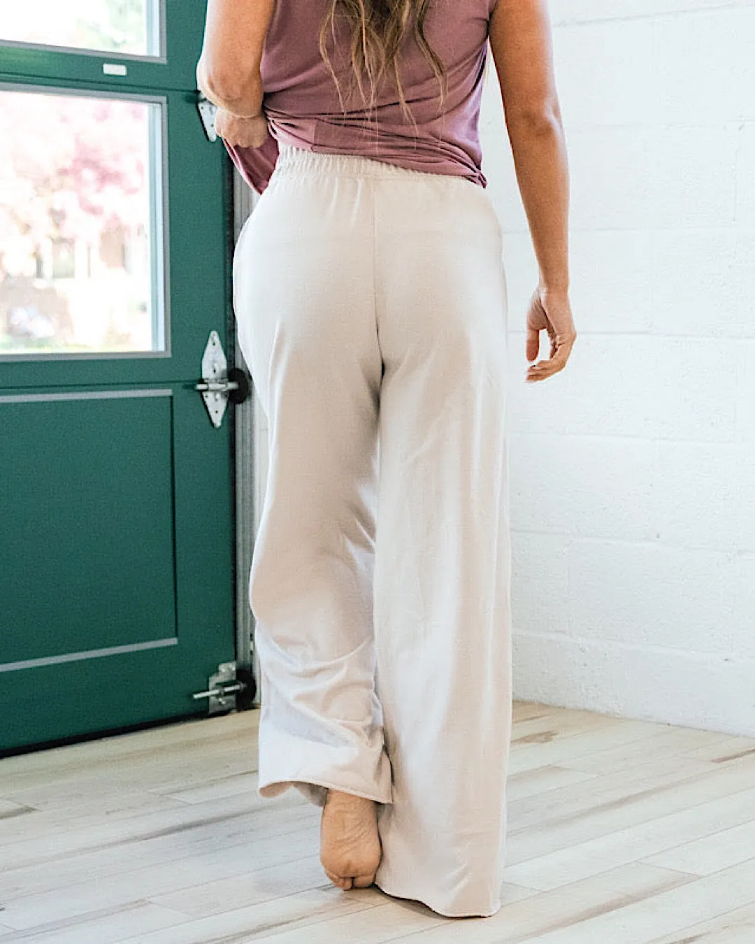 Wide Leg Lounge Pants - Sand