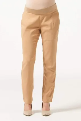 Woven Maternity Pants Emma Regular Straight Camel