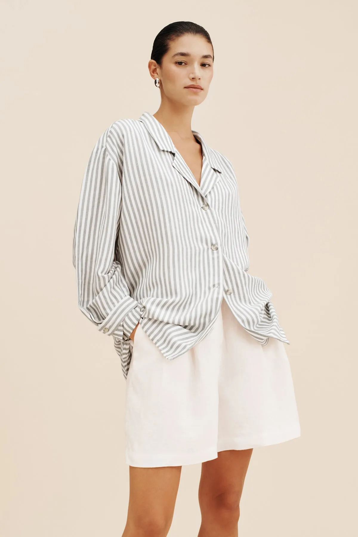 ZADIE SHIRT - SEAGRASS STRIPE